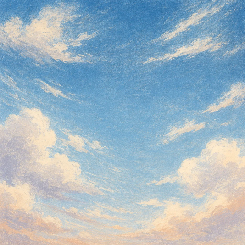 Peaceful Soft Blue Sky With White Clouds