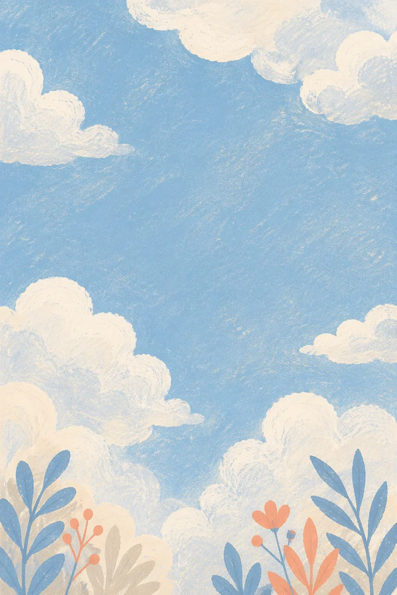 Peaceful Soft Blue Sky Clouds Background
