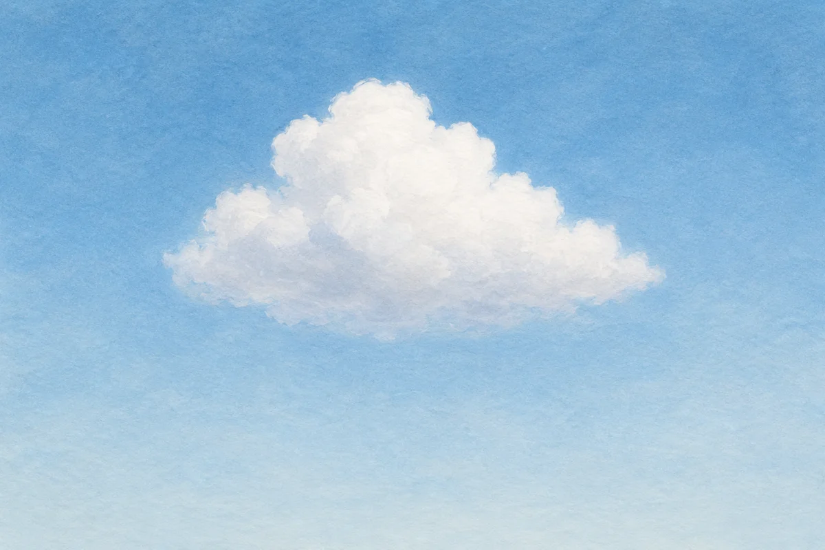 Peaceful White Cloud in Soft Blue Sky
