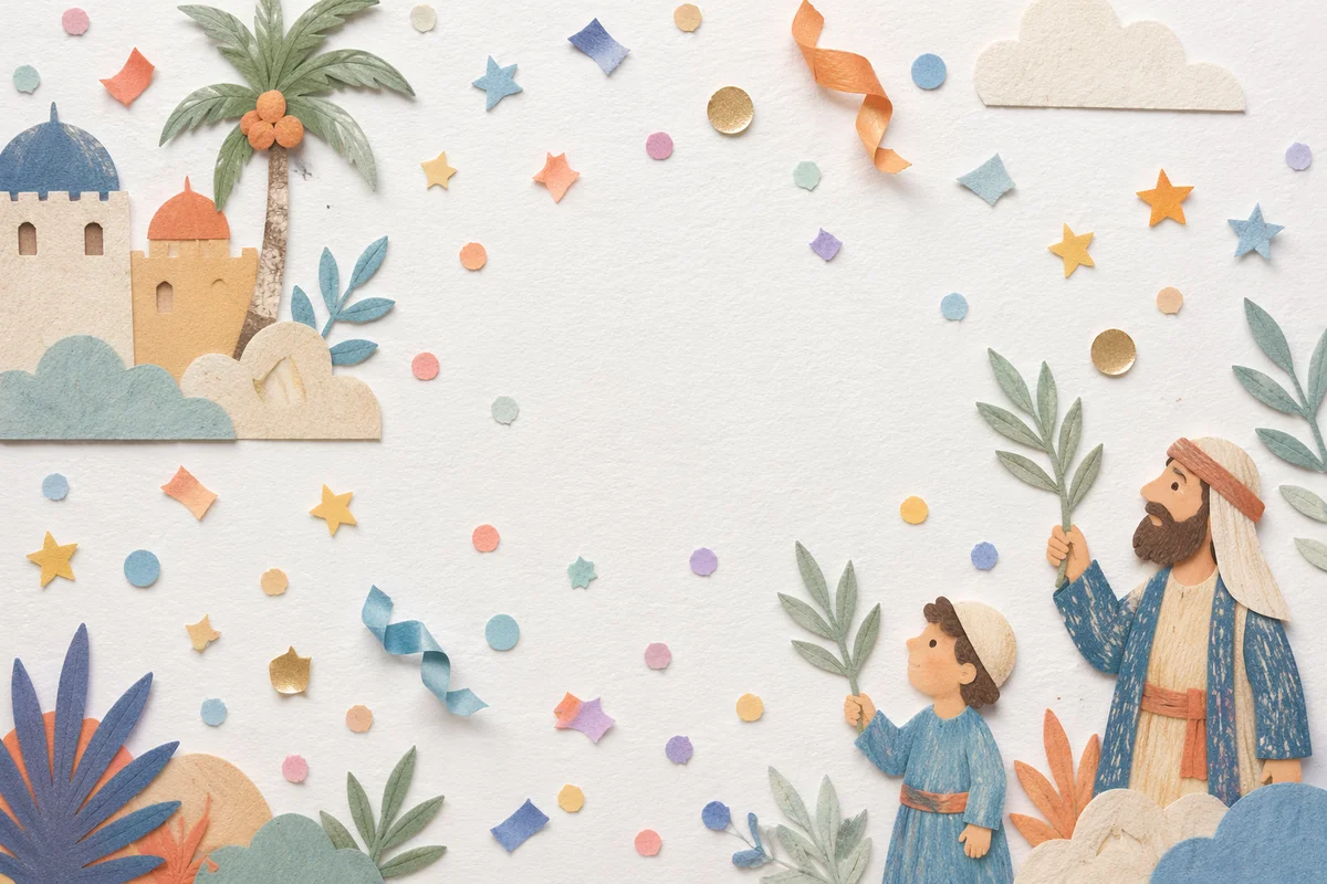 Pastel Confetti Celebration on White Background