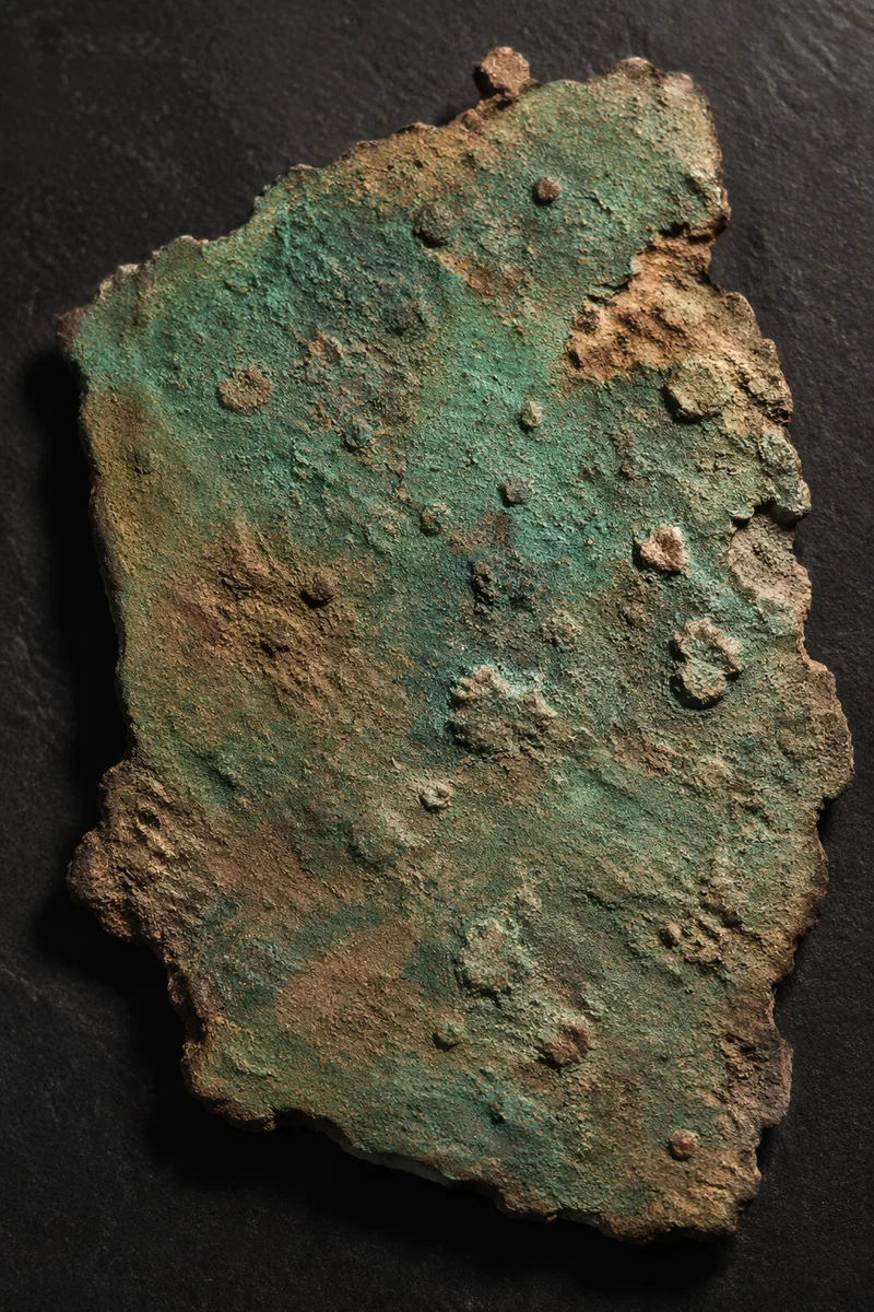 Aged Copper Patina Texture on Charcoal
