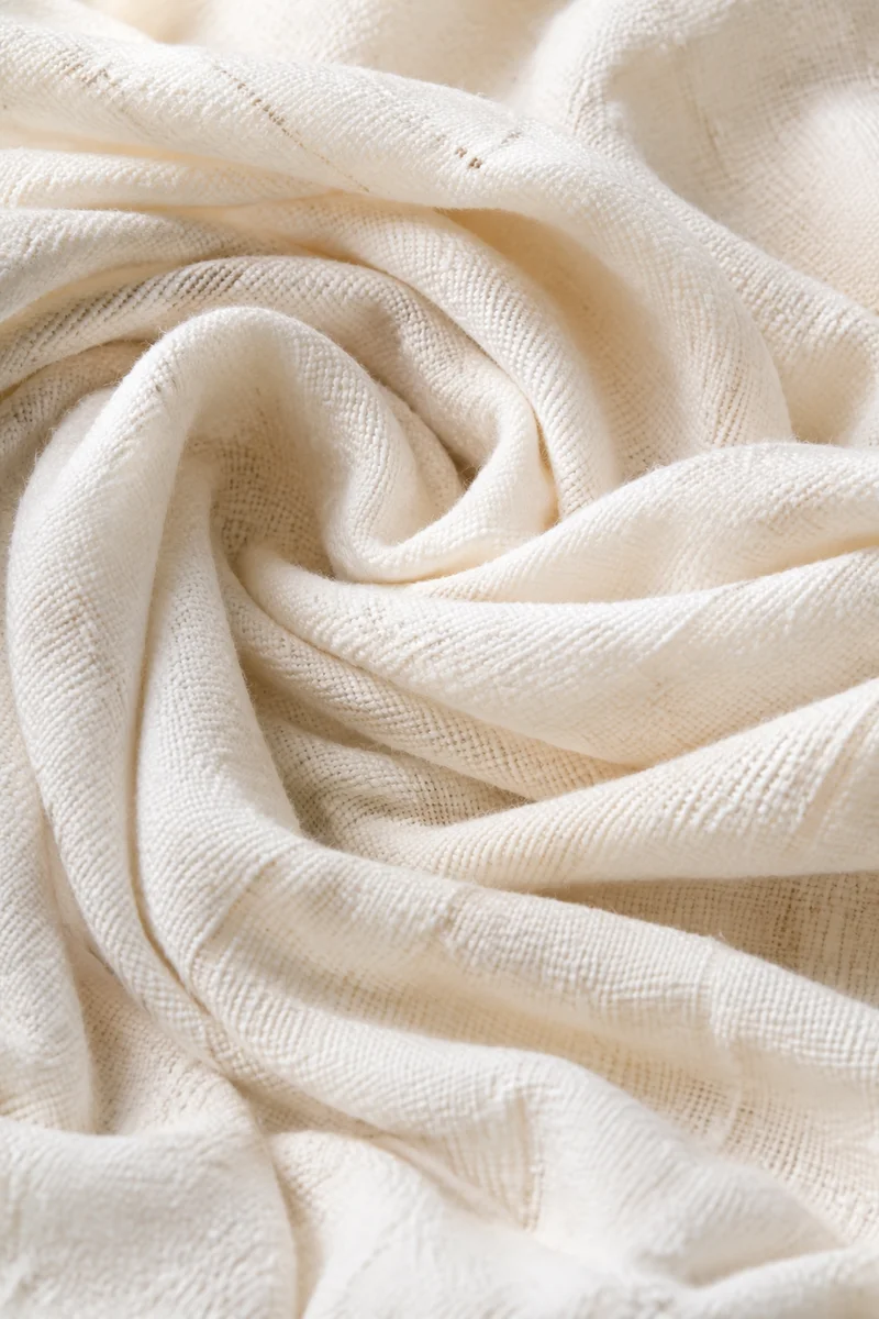 Soft White Cotton Fabric Folds