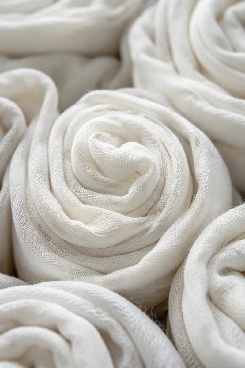 Soft White Cotton Folds Background