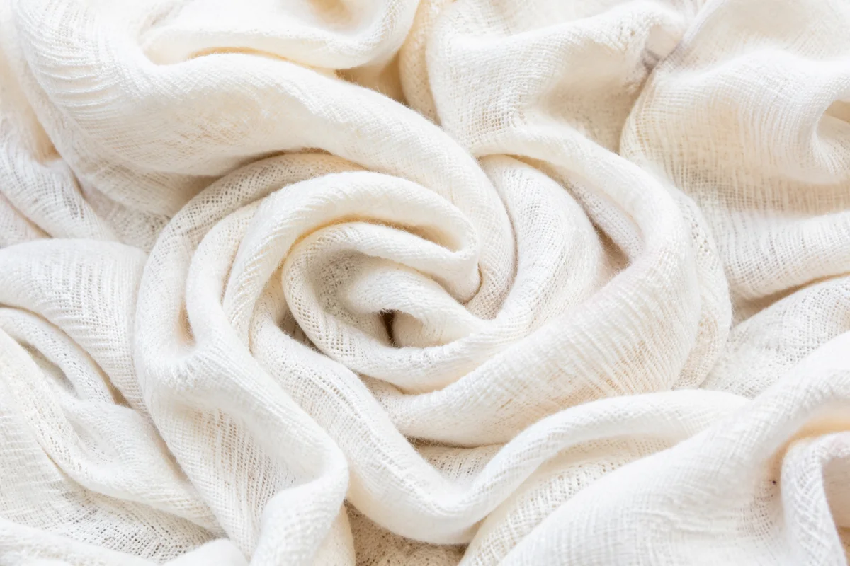 Soft White Cotton Folds Texture Background