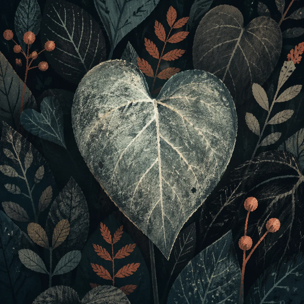 Moody Charcoal Tropical Leaf Texture