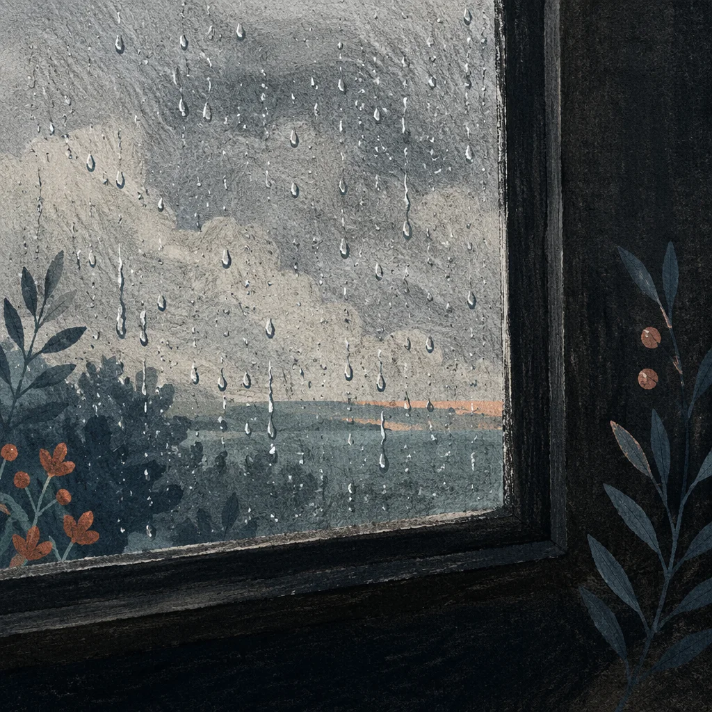 Dark Rainy Glass Texture Background
