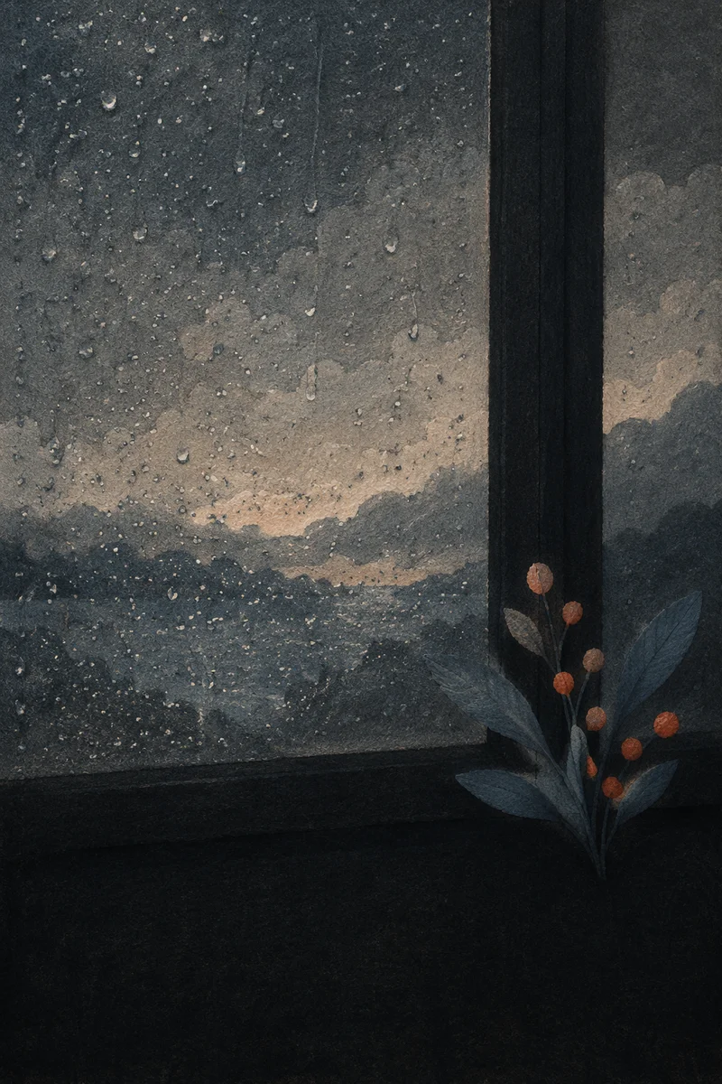Dark Rainy Glass Texture Background