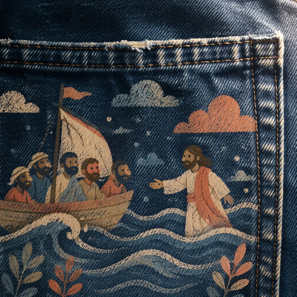 Close Up Blue Denim Pocket Texture