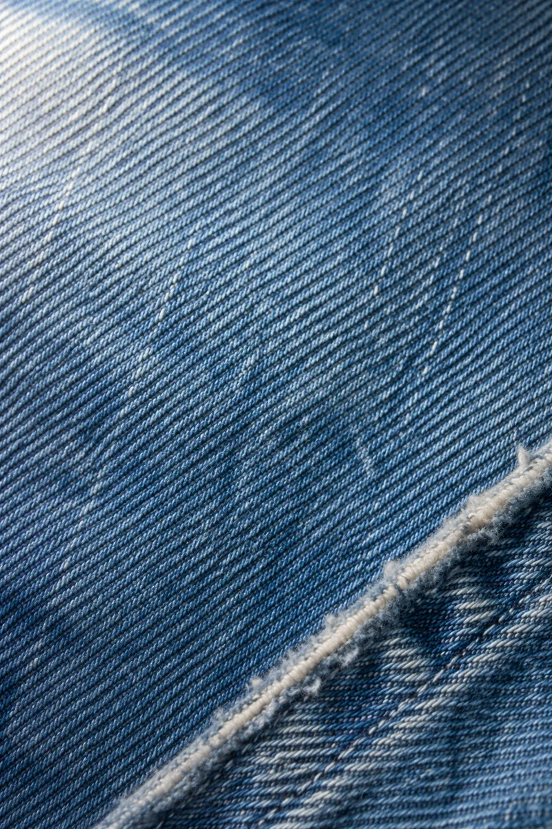 Blue Denim Fabric Texture Close Up