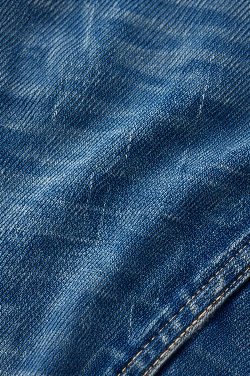 Blue Denim Twill Texture Background Close-Up