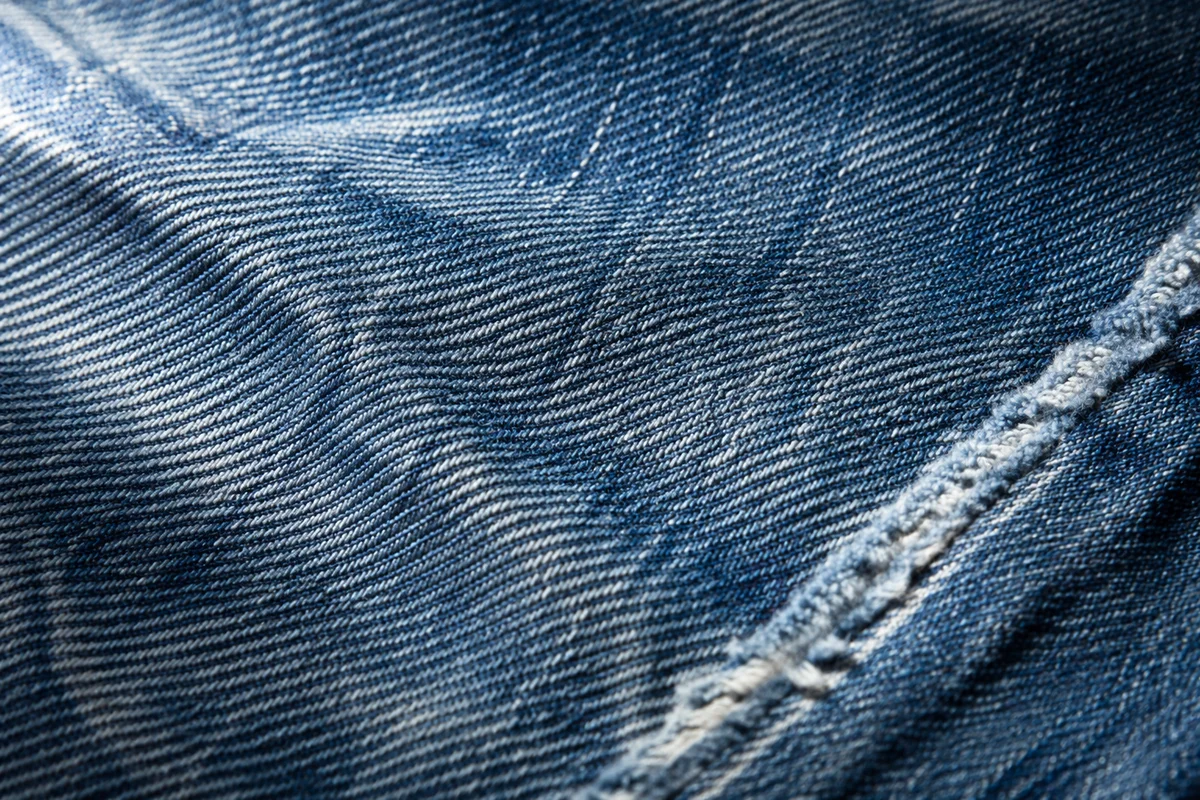 Blue Denim Fabric Texture Close Up