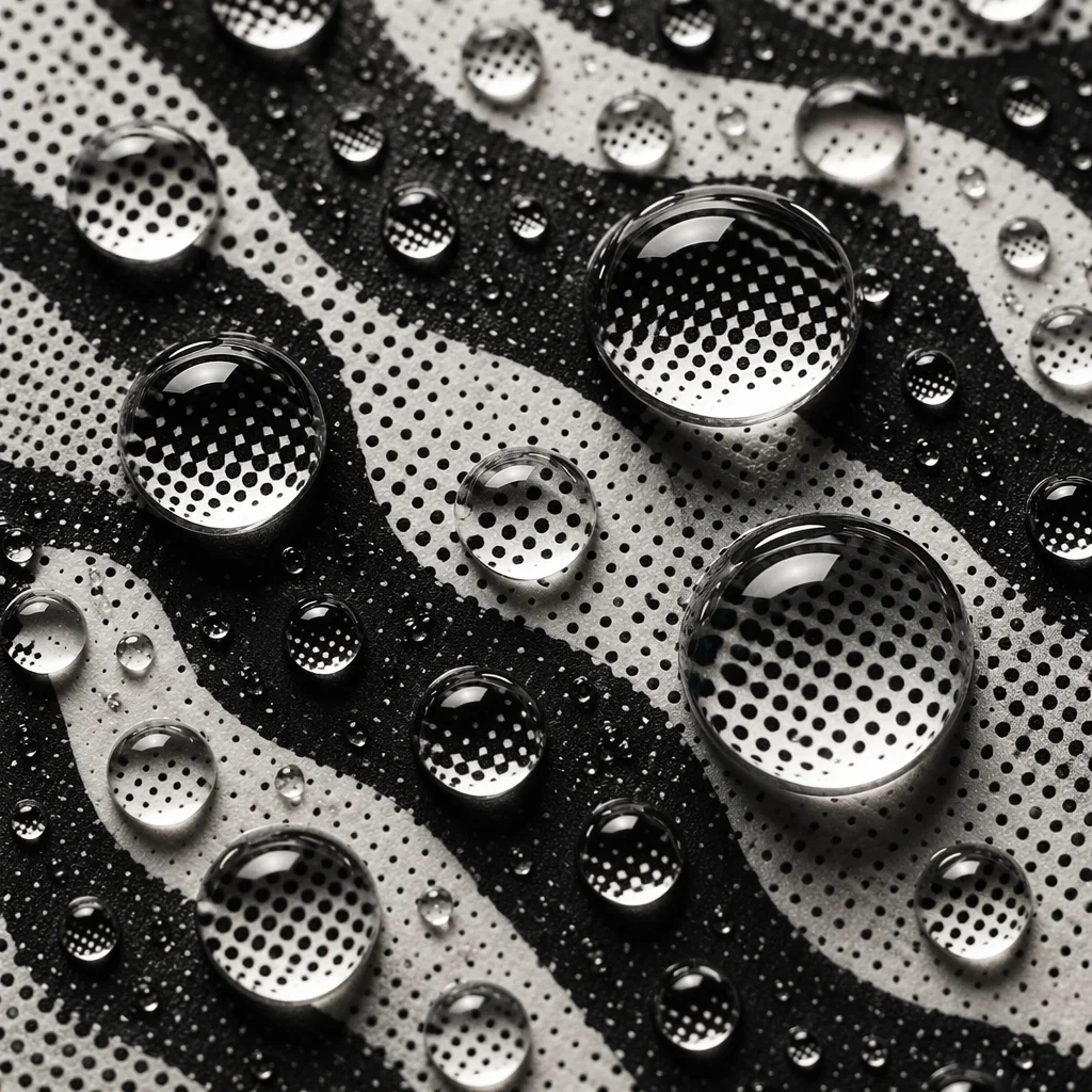 Monochrome Halftone Droplets Retro Texture