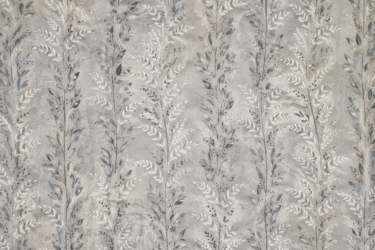 Vintage Floral Wallpaper in Muted Gray