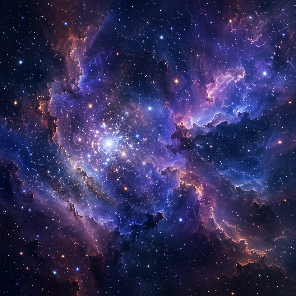 Purple Blue Galaxy Nebula Starfield Background