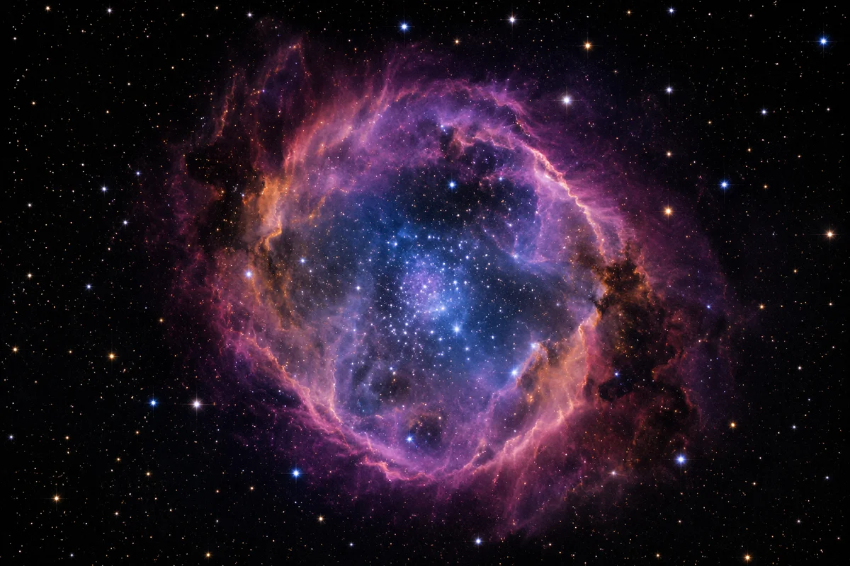 Purple Blue Nebula Starfield Background
