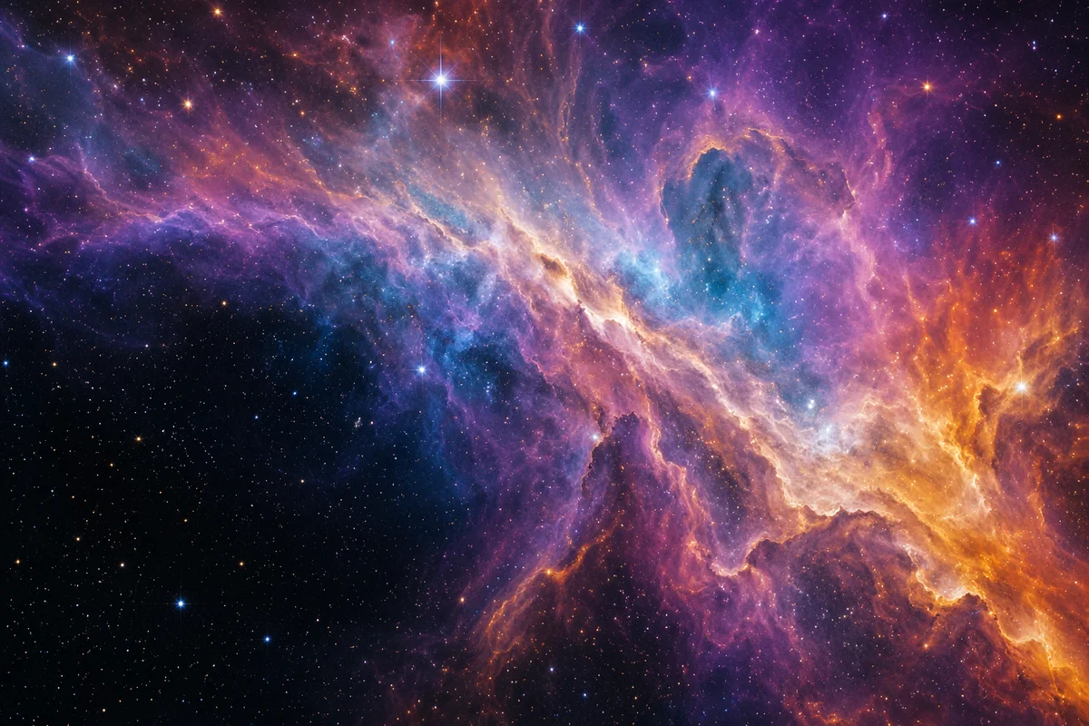 Purple Blue Galaxy Nebula Starfield Background