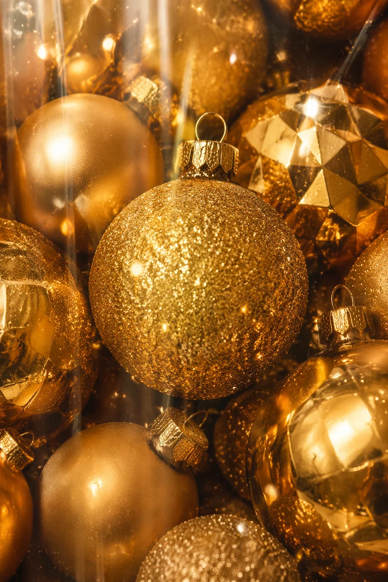 Festive Gold Glitter Ornament Texture
