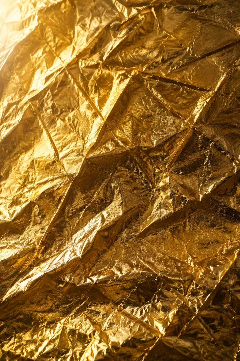 Luxurious Crinkled Gold Foil Texture