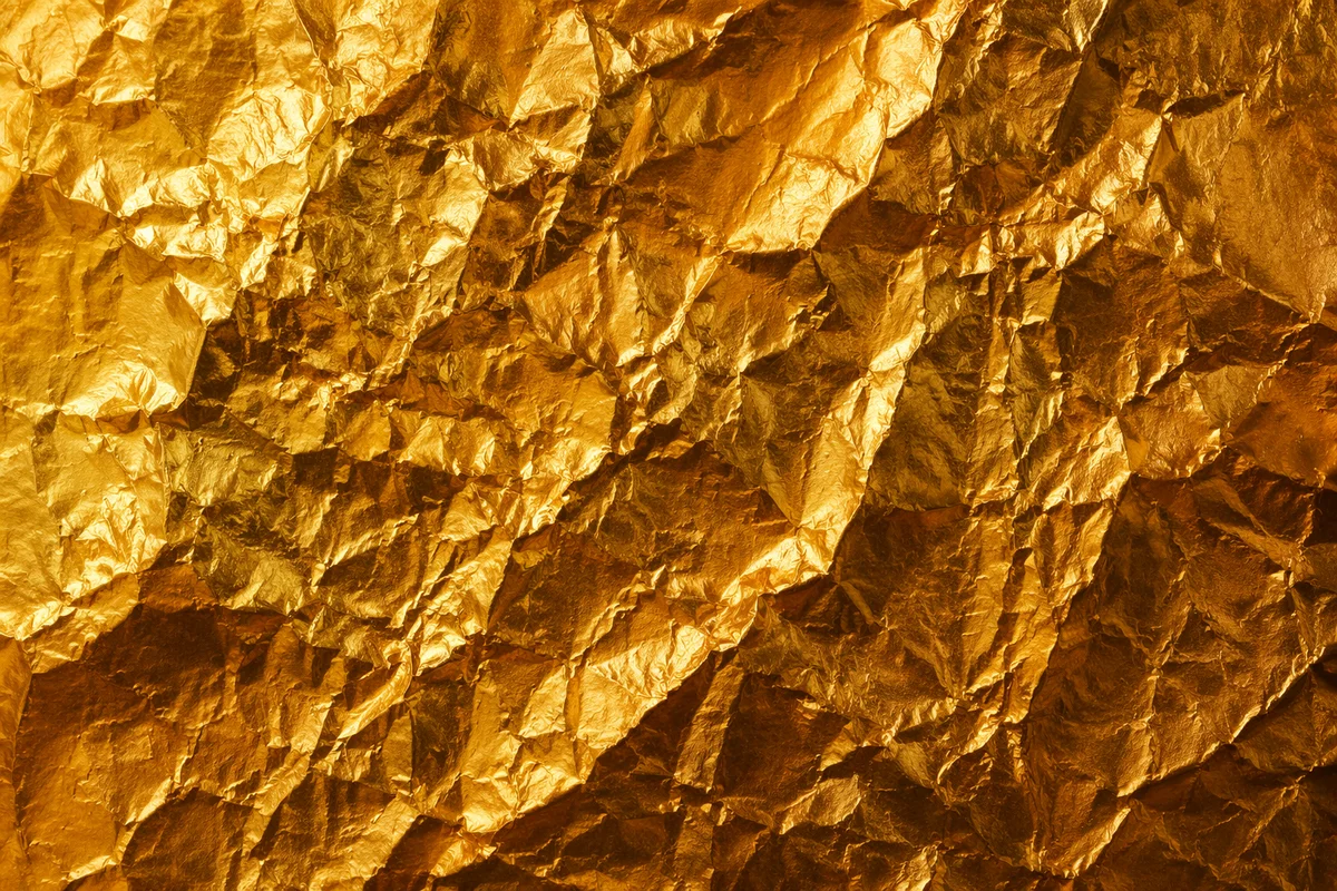 Crinkled Gold Foil Luxury Texture Background