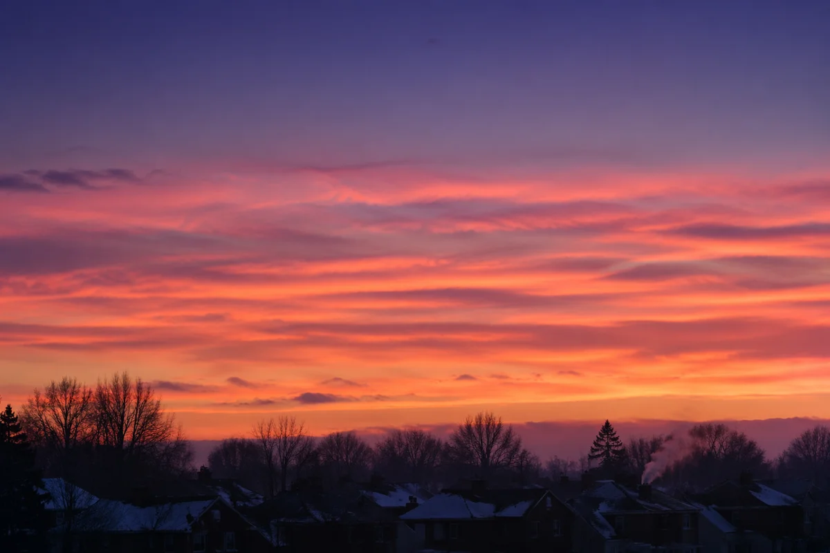 Winter Sunset Gradient Sky Background