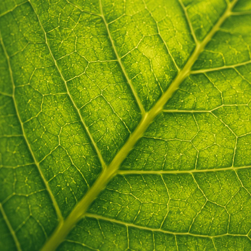 Macro Green Leaf Veins Background