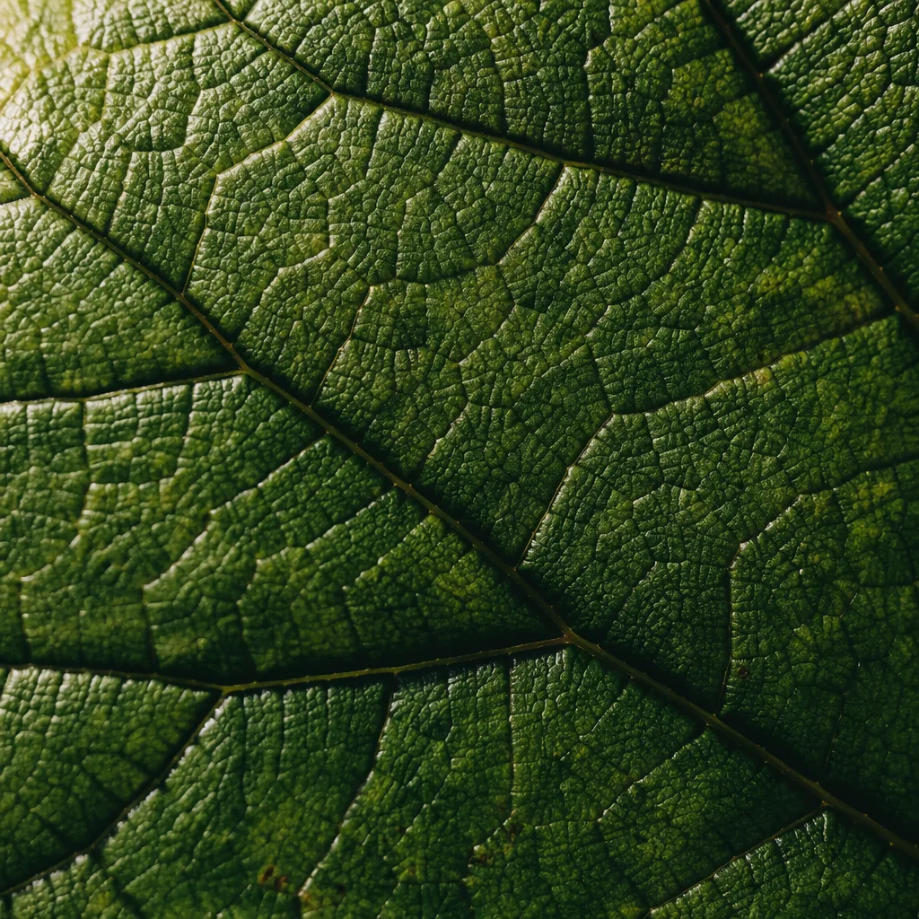 Macro Green Leaf Veins Texture