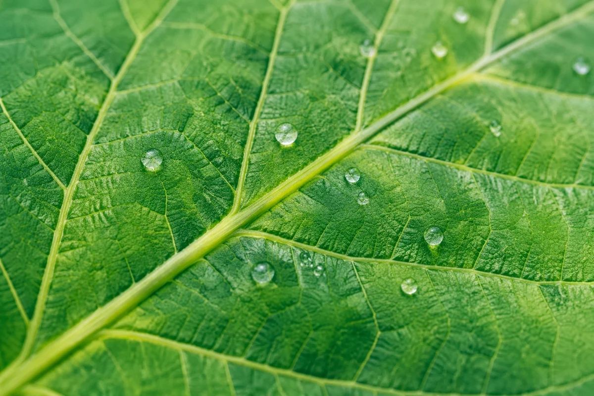 Fresh Green Leaf Veins Macro Background