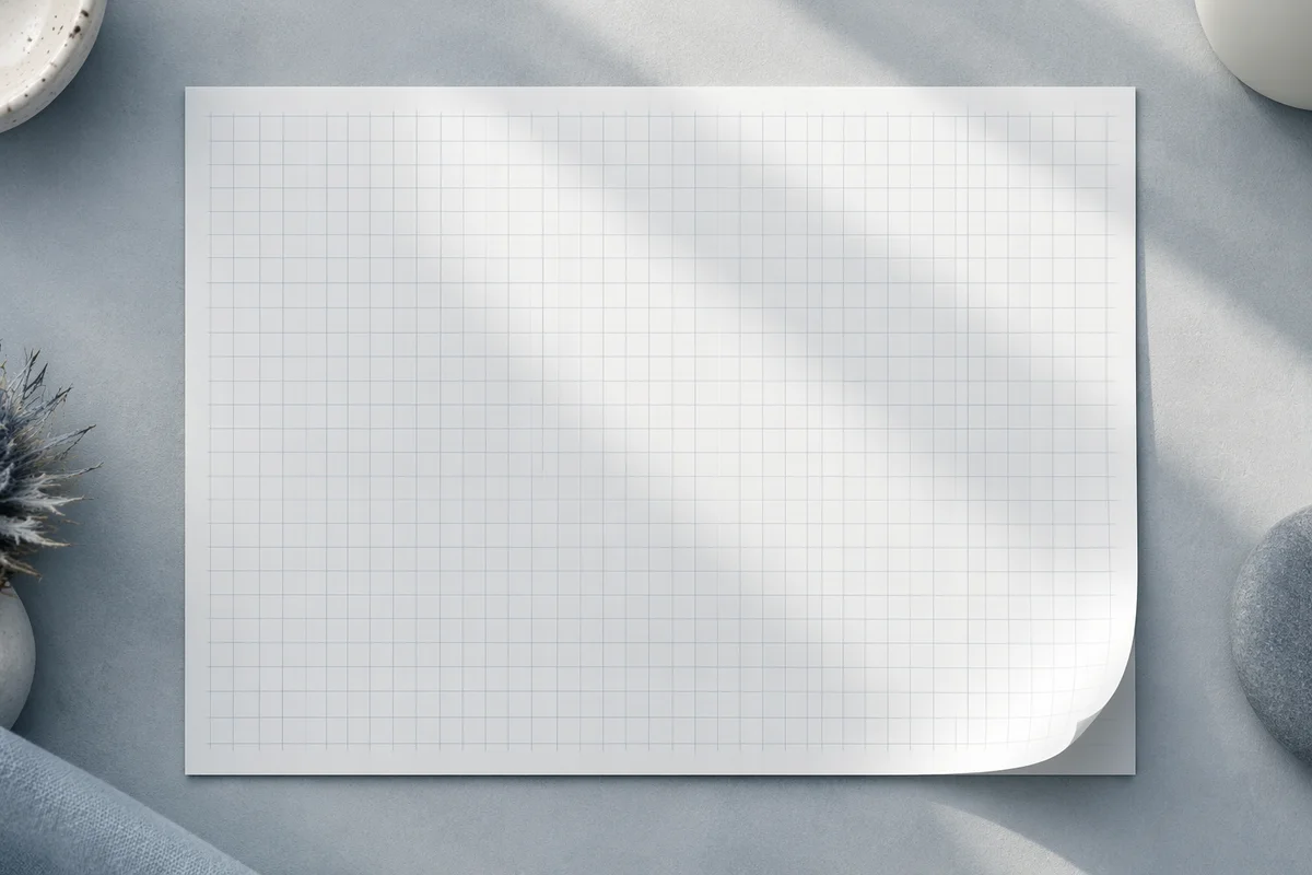 Minimal Graph Paper Flat Lay Background