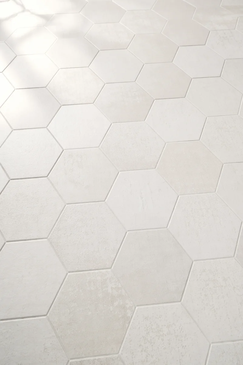 White Hexagonal Tile Minimalist Modern Background