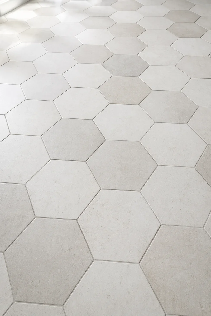 Minimalist White Hexagonal Tile Background