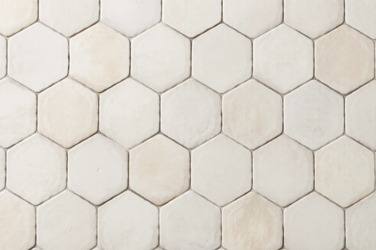 Minimalist White Hexagonal Tile Background Texture