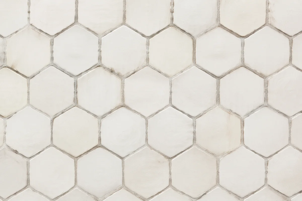 Minimalist White Hexagonal Tile Background Texture