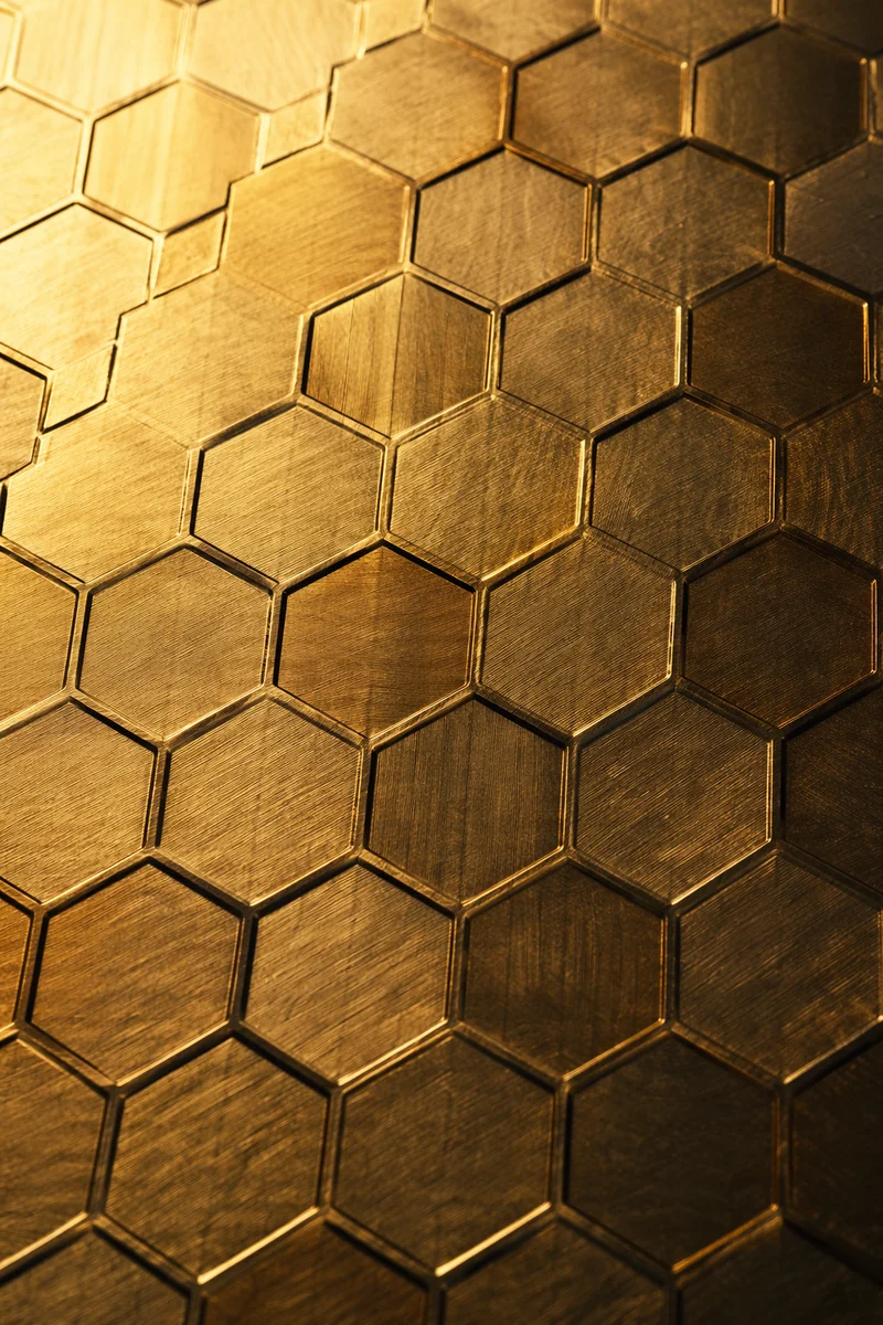 Elegant Gold Honeycomb Hexagonal Metal Background