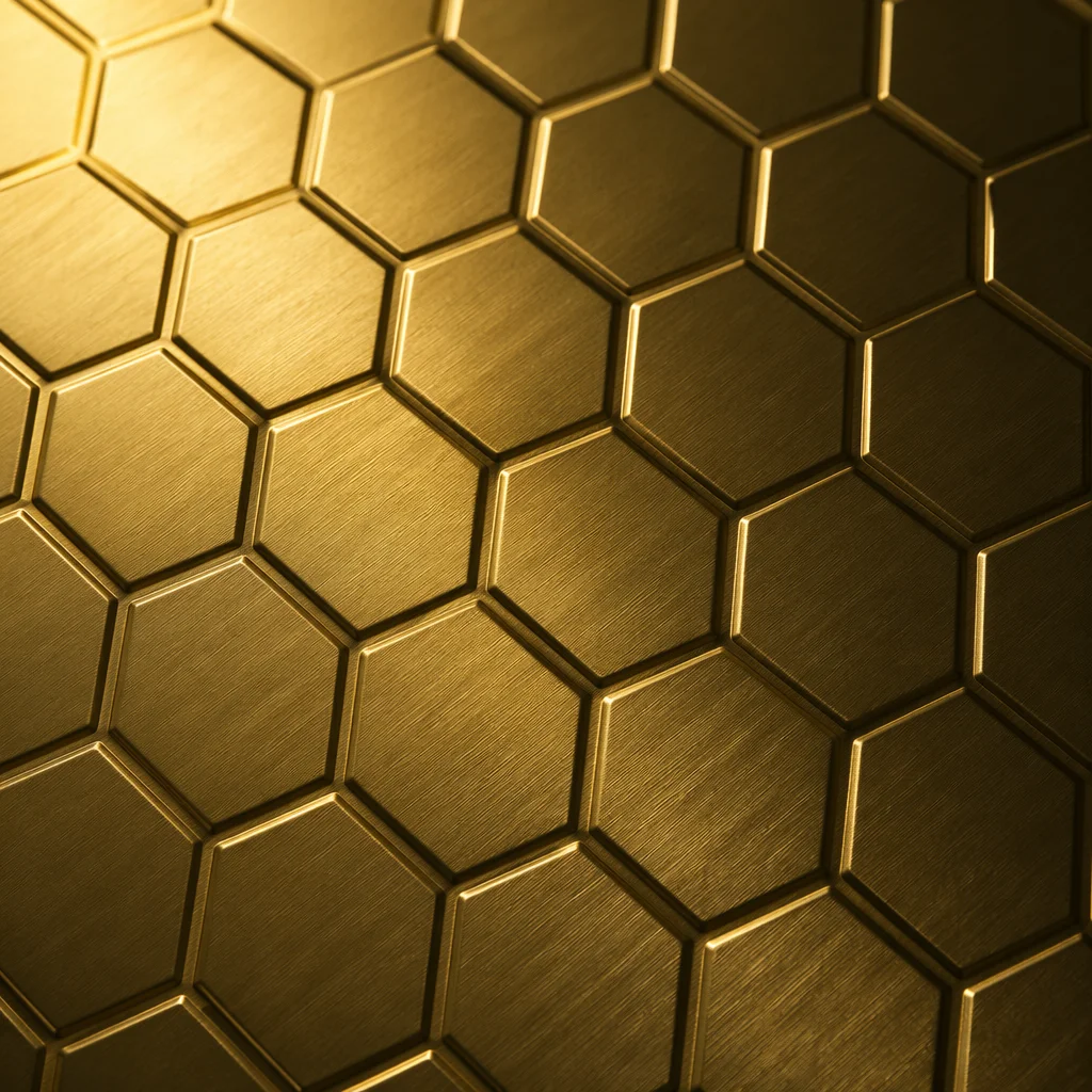 Brushed Gold Hexagonal Honeycomb Background