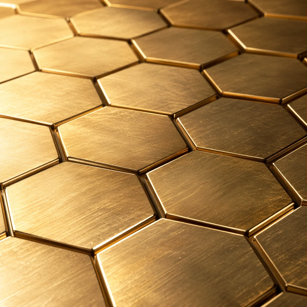 Luxurious Brushed Gold Honeycomb Background