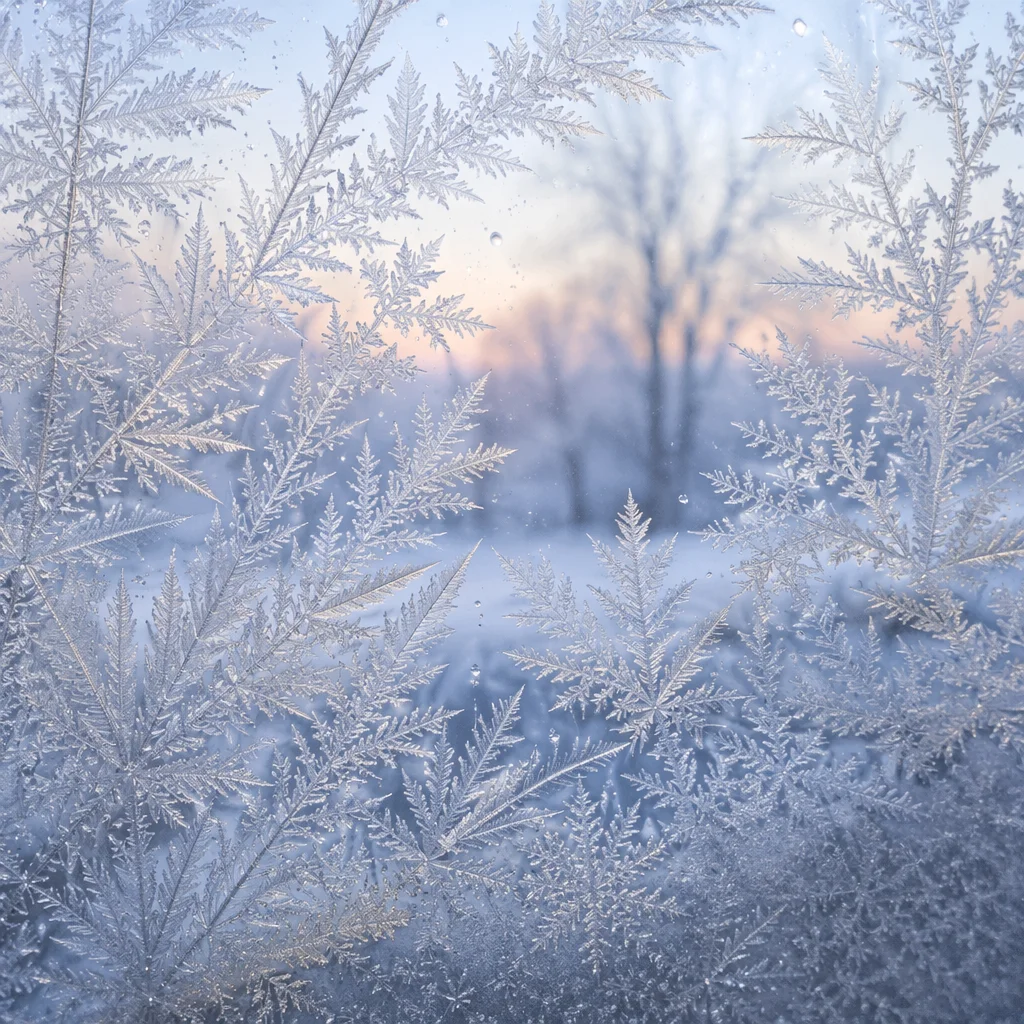 Intricate Winter Frost Crystal Glass Texture