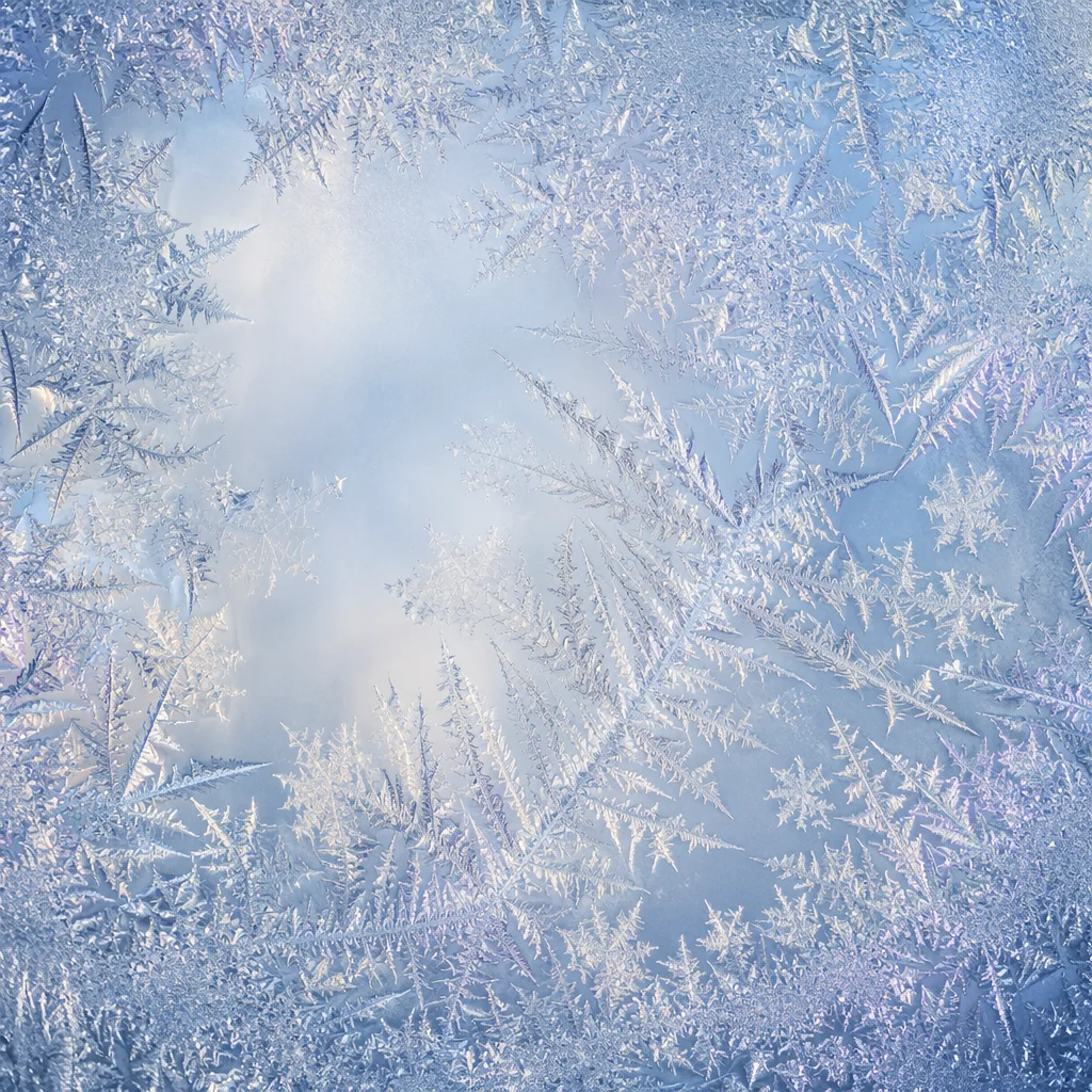 Intricate Winter Frost Crystals on Glass
