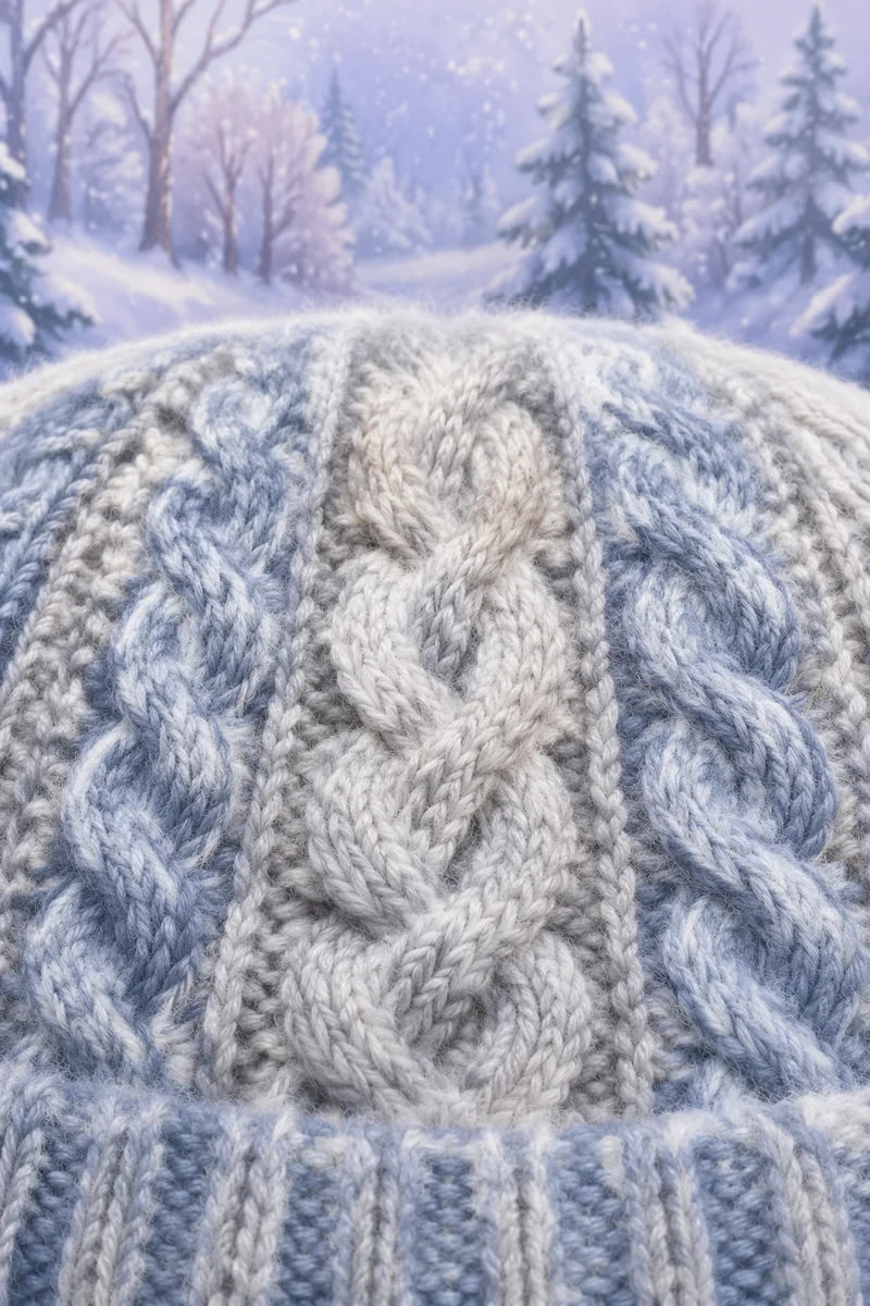 Cozy Gray Cable Knit Winter Texture