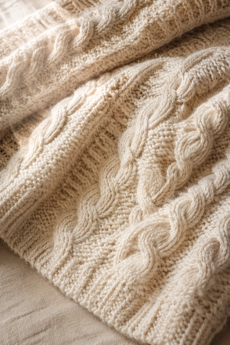 Cozy Cable Knit Sweater Texture Background