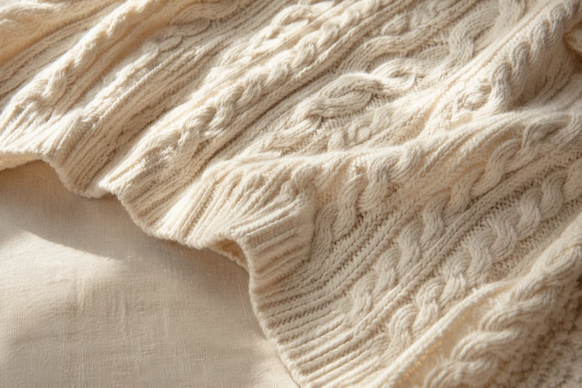 Cozy Cable Knit Sweater Texture Background