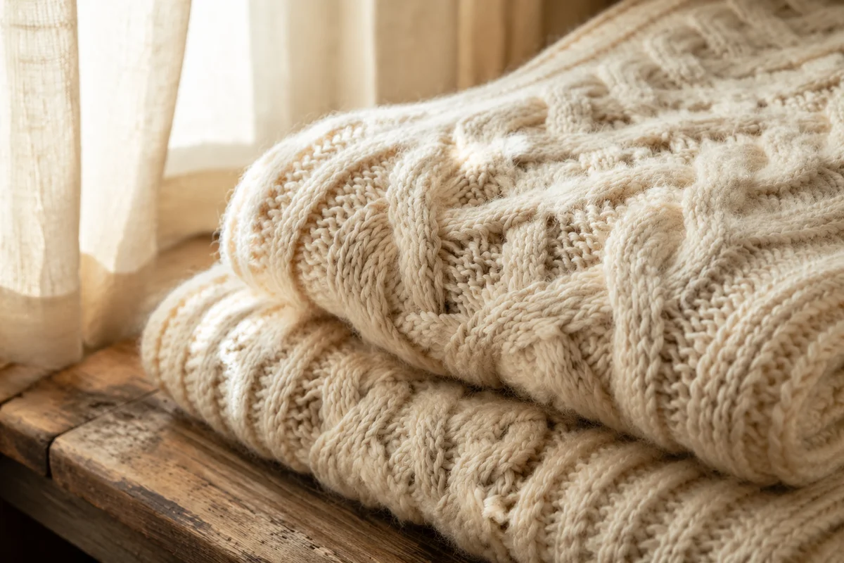 Cozy Cable Knit Sweater Texture Background