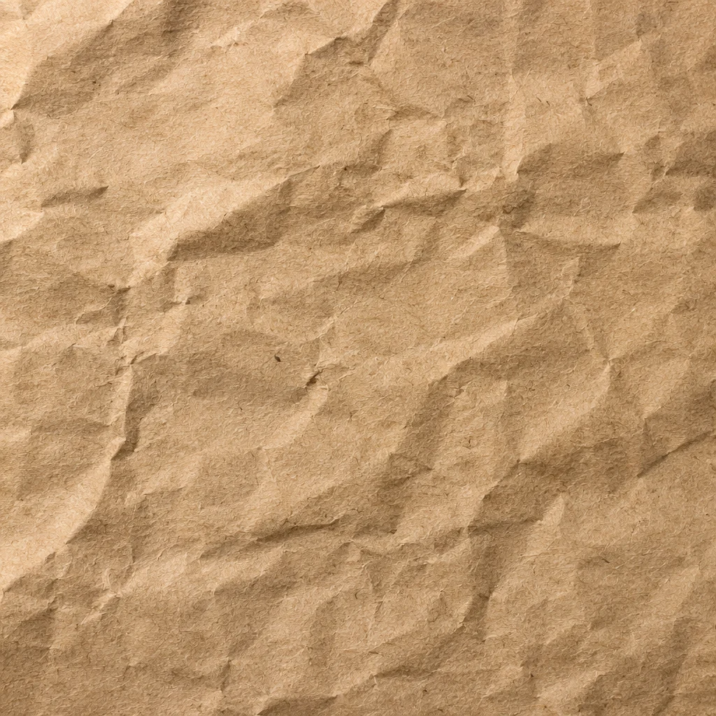Crumpled Recycled Kraft Paper Texture