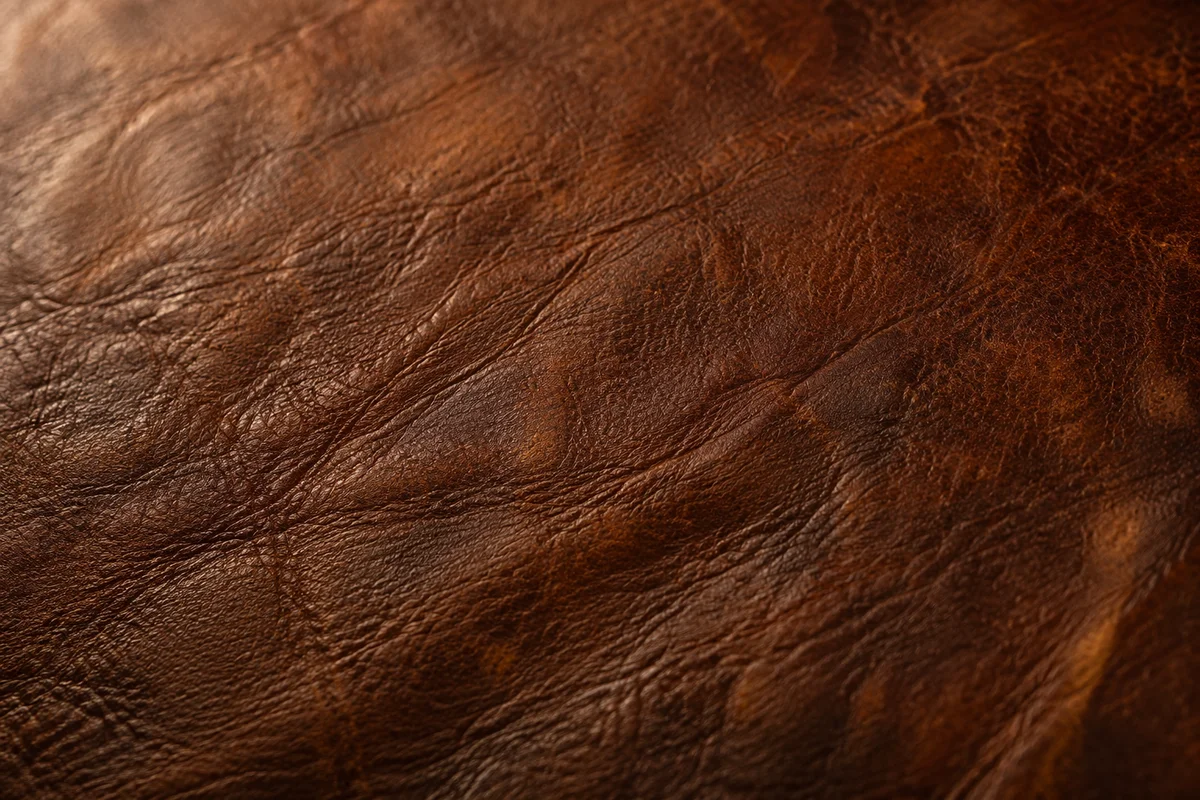 Aged Brown Leather Patina Texture Background