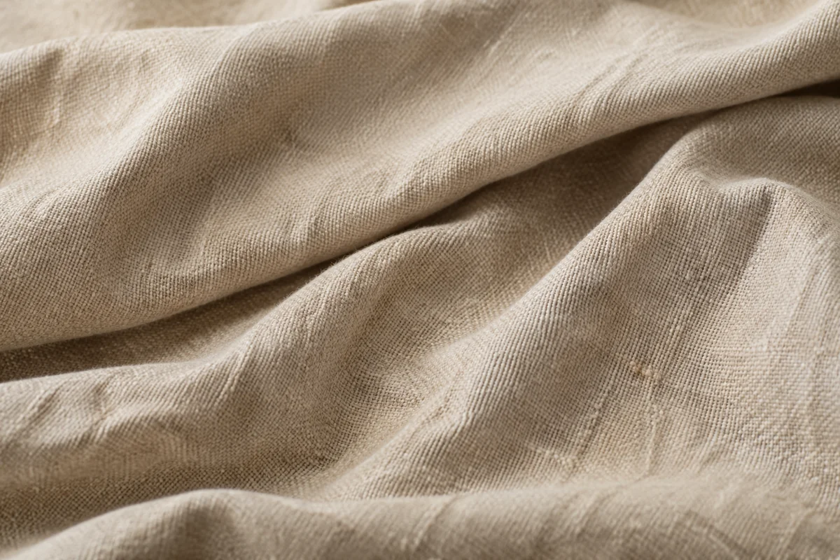 Neutral Beige Linen Fabric Background