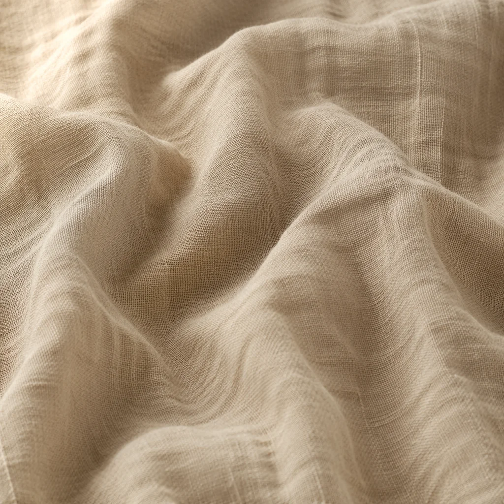 Neutral Beige Linen Fabric Texture Background