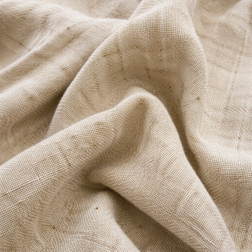 Neutral Beige Linen Fabric Background Texture