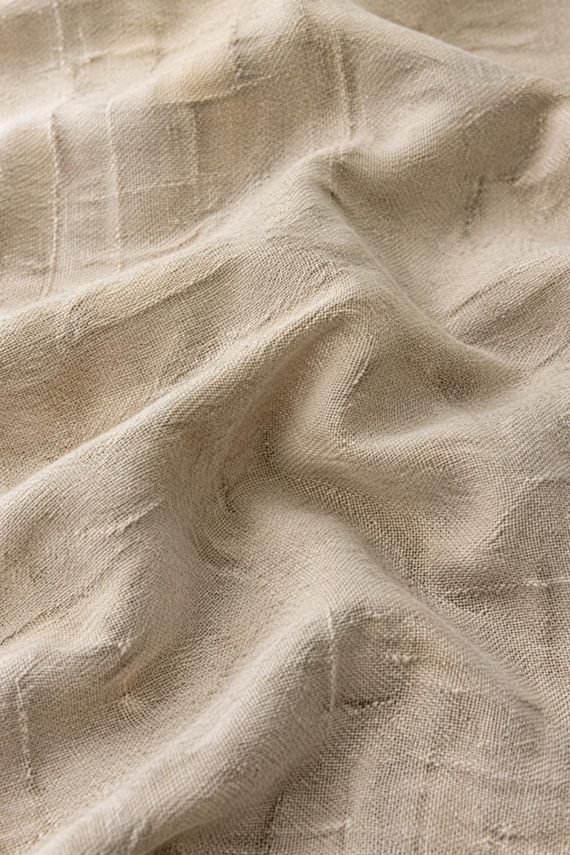 Neutral Beige Linen Fabric Texture Background