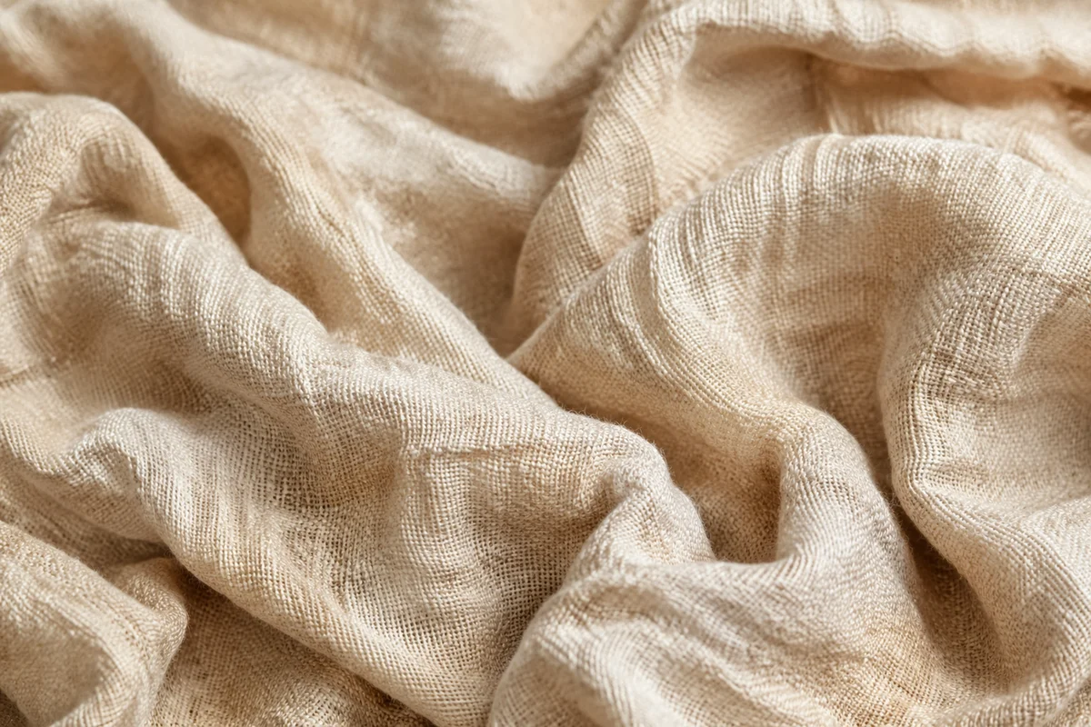 Neutral Beige Linen Fabric Texture Background