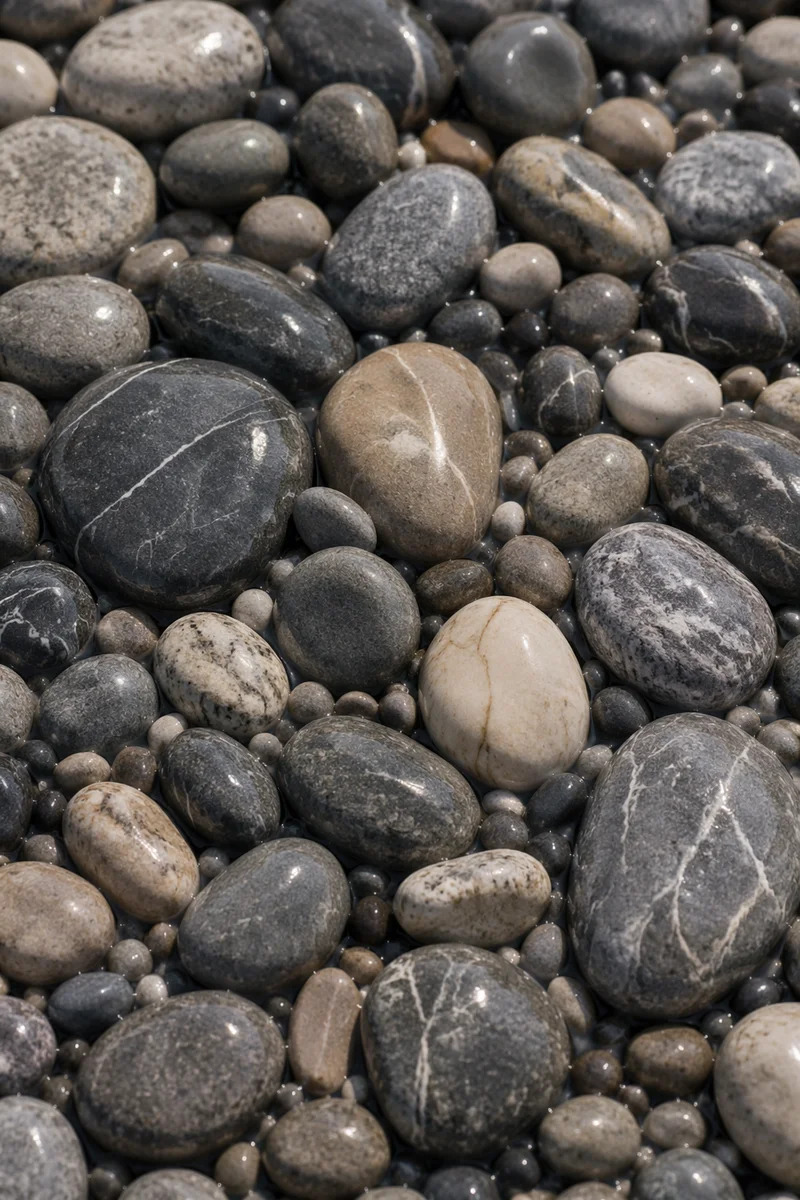 Wet Gray River Pebble Texture
