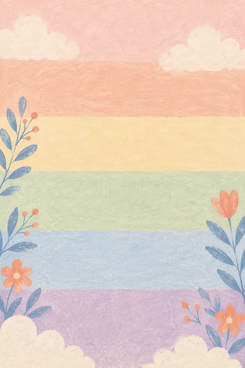 Soft Pastel Rainbow Stripe Background
